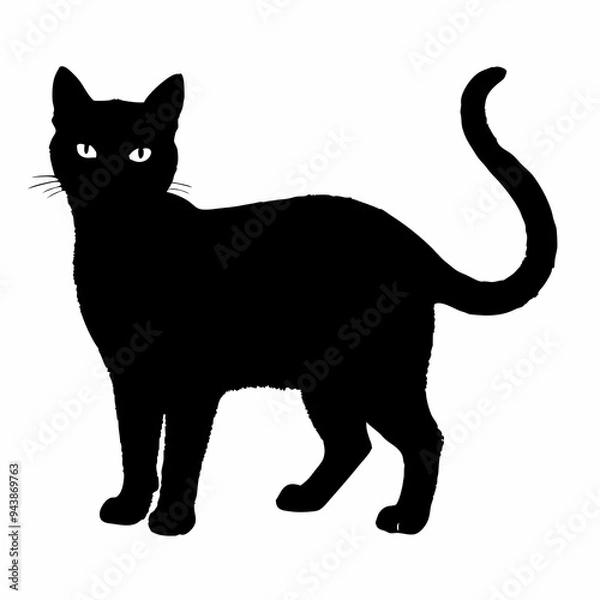 Fototapeta cat silhouette black vector SVG