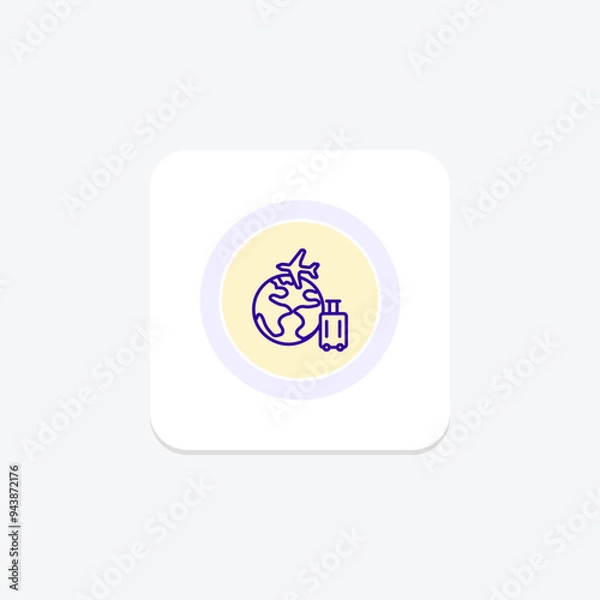 Fototapeta Tours icon, tour, guided tours, guided tour, group tours line icon, editable vector icon, pixel perfect, illustrator ai file