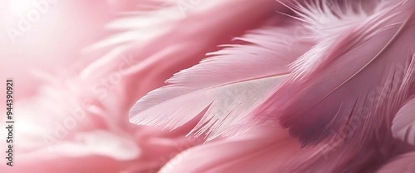 Fototapeta Soft pink and white feathers in a delicate, abstract pattern.