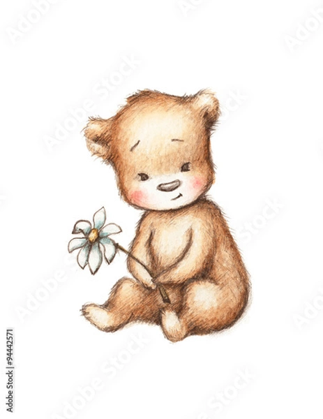 Fototapeta Teddy Bear with Daisy