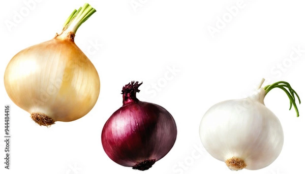 Obraz Onions set on a transparent background