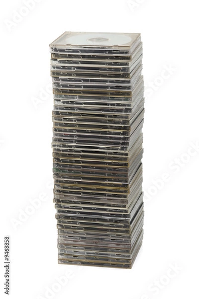 Fototapeta Stack of computer disks isolated on white background