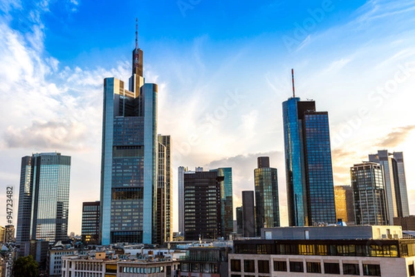 Fototapeta Aerial view of Frankfurt