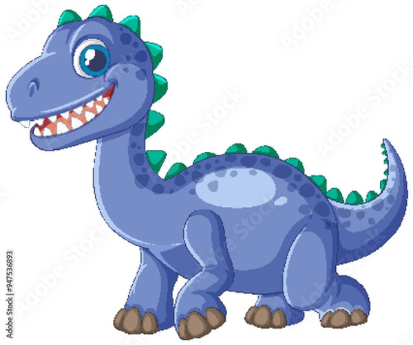 Fototapeta Cute Blue Dinosaur Illustration