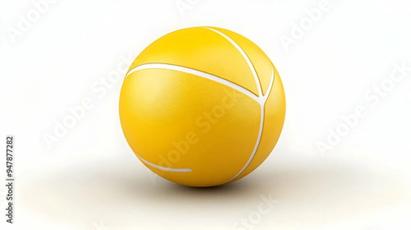 Fototapeta Yellow Tennis Ball Isolated on White Background