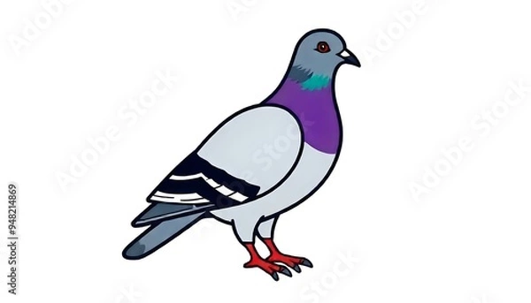 Fototapeta Pigeon icon drawing isolated on a white background