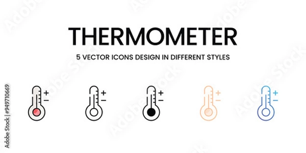 Fototapeta Thermometer icons set vector stock illustration