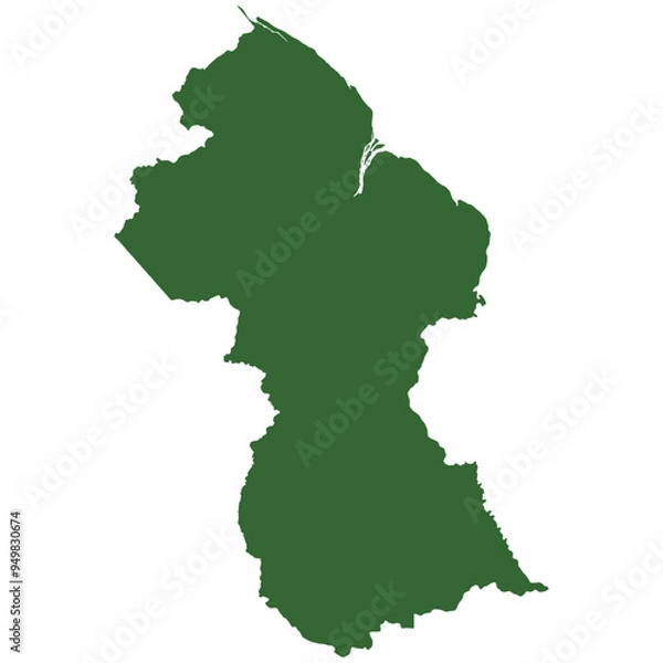 Fototapeta Vector outline map of Guyana