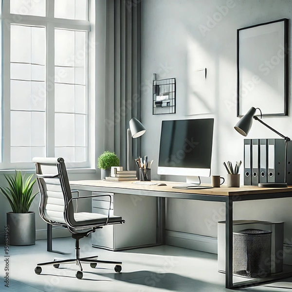 Fototapeta "Modern Office Workspace with Minimalist Design"