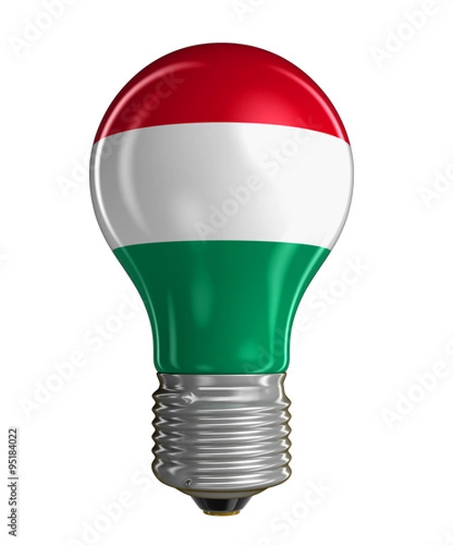 Fototapeta Light bulb with Hungarian flag (clipping path included)