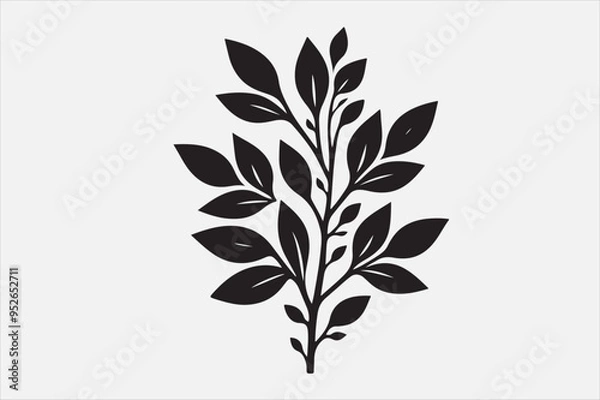 Fototapeta A Plant leaf  silhouette design. 