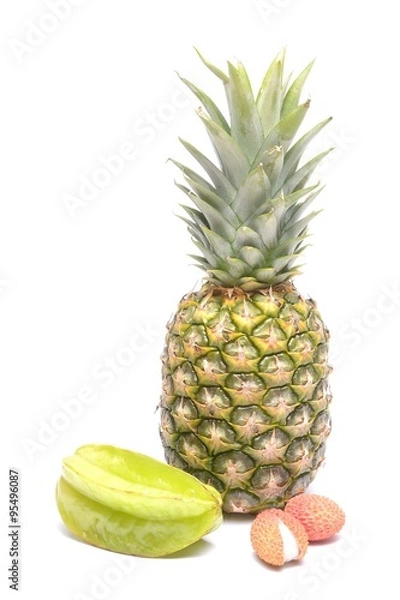 Fototapeta pineapple fruit isolated on white background