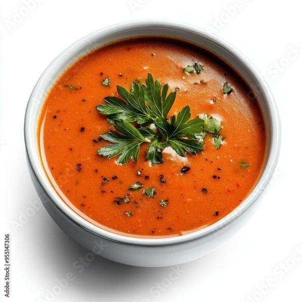 Fototapeta Detailed realistic HD of  soup in full juiciness