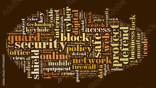 Fototapeta Security word cloud  illustration concept