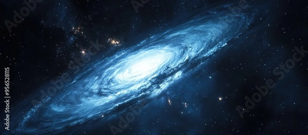 Fototapeta Blue Galaxy in a 3D cartoon rendering High quality image