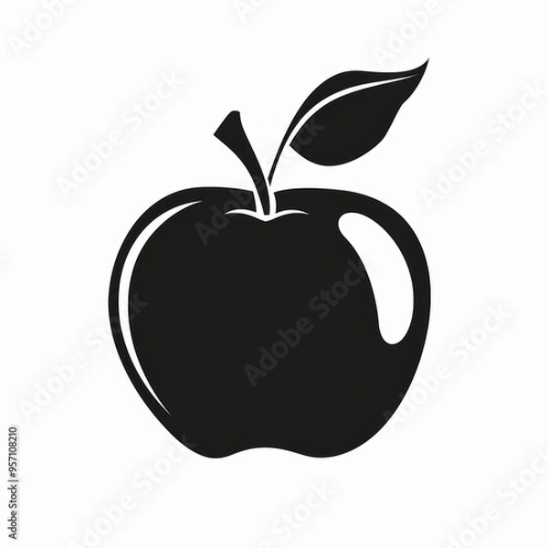 Fototapeta Flat vector illustration of apple fruit