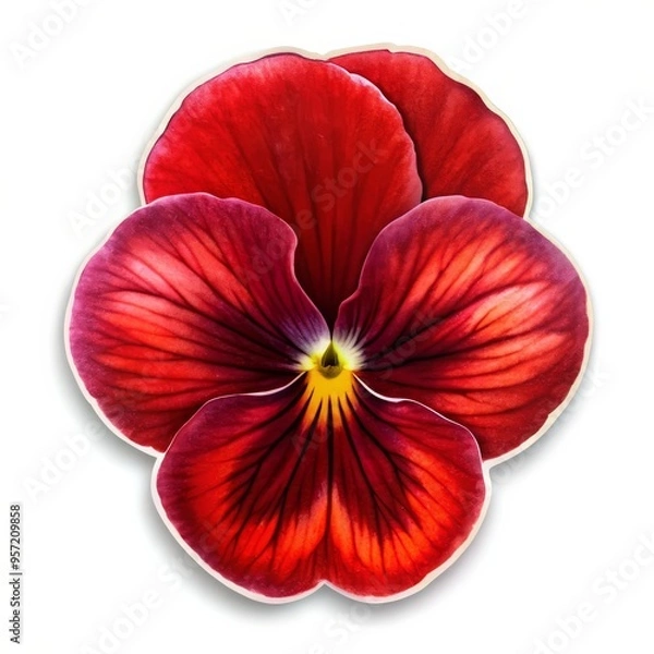 Fototapeta Red Pansy Flower Macro Photography, Isolated, Close-up, flower, bloom, nature