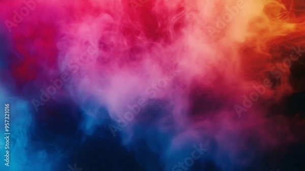 Fototapeta A Vibrant Abstract Background of Swirling Colored Smoke Effects