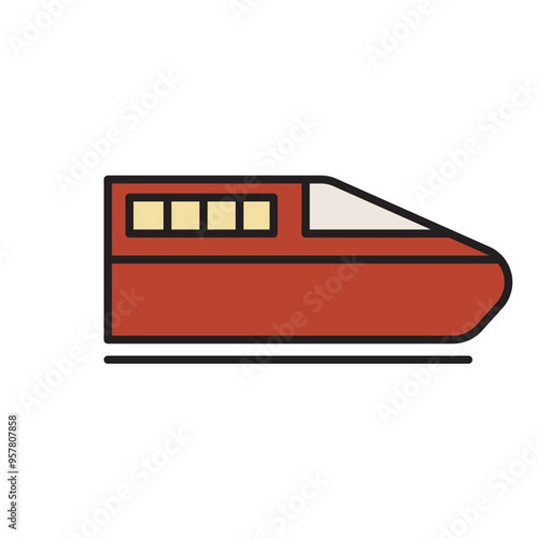 Fototapeta Bullet Train for Transportation Icon