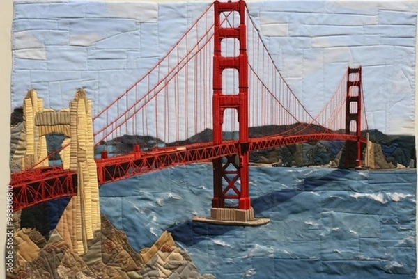 Fototapeta The golden gate bridge craft architecture creativity.