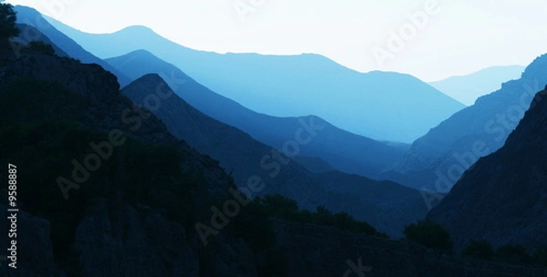 Fototapeta Blue mountain silhouette