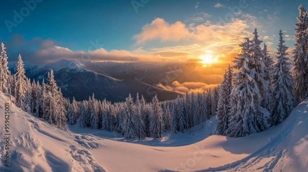 Fototapeta Mountains in winter