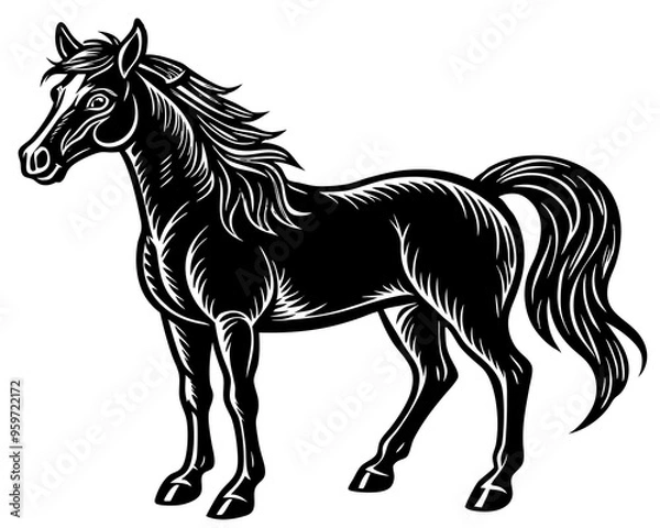 Fototapeta horse silhouette vector illustration