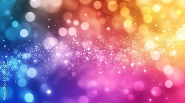 Fototapeta Abstract Colorful Bokeh Background with Glitter and Lights