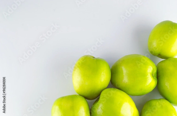 Fototapeta monkey apple sweet fruit isolate on gray background and copy spa