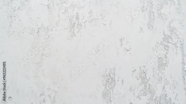 Fototapeta White old concrete wall light grunge texture wide banner format background with copy space for text. Grunge light gray Soft white texture