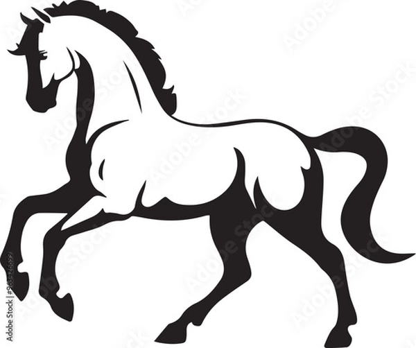 Fototapeta Andalusian Horse vector black silhouette design for T-Shirt