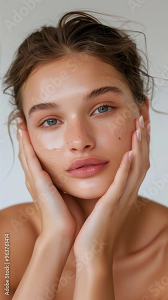 Fototapeta Portrait of Beautiful Wome, Skincare Model