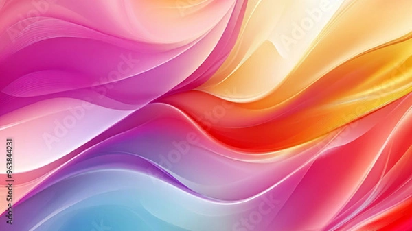 Fototapeta Vibrant abstract illustration showcasing colorful waves flowing together in a seamless pattern