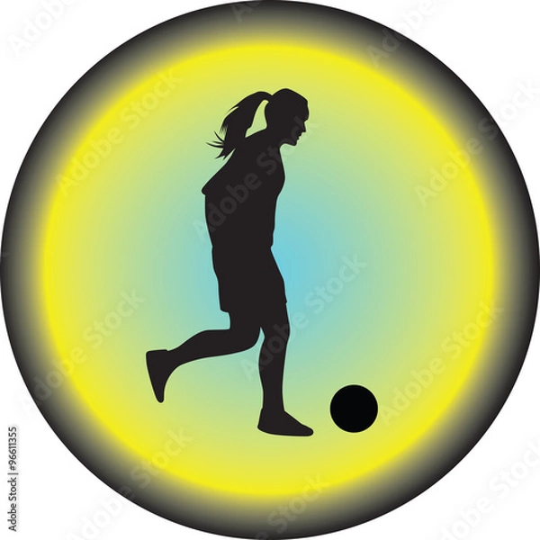 Fototapeta woman play soccer