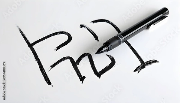 Fototapeta PRESENT VALUE Written with a Pen on a Crisp White Background