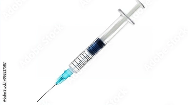 Fototapeta Syringe with needle isolated on a white background