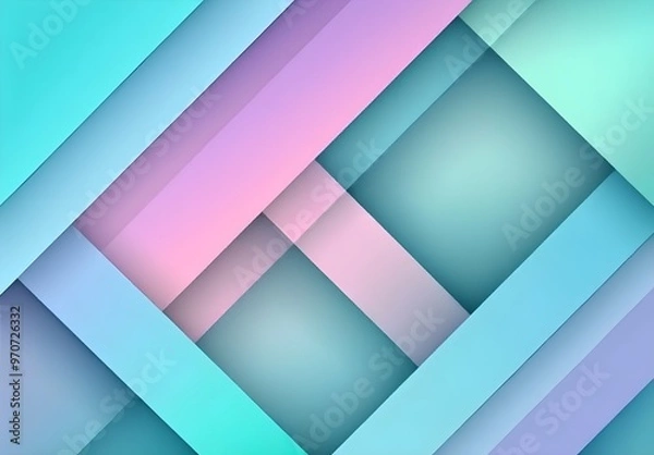 Fototapeta Abstract Geometric Background with Teal, Pink, and Blue Stripes