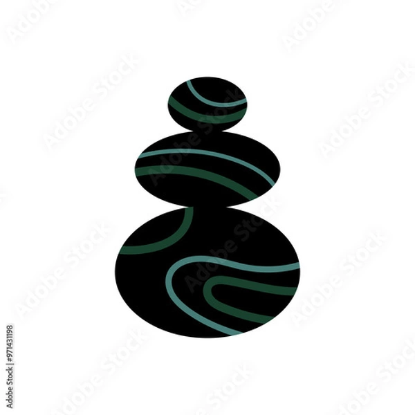 Fototapeta spa stones icon, balance logo, relaxation symbol