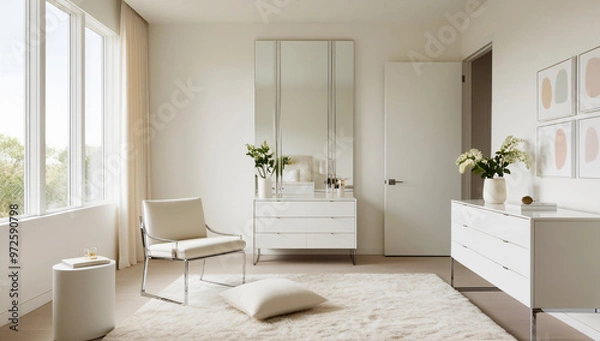 Fototapeta Designing a dressing room in a minimalist style