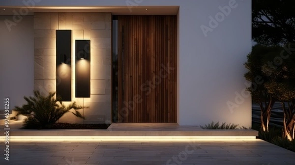 Fototapeta contemporary front door light