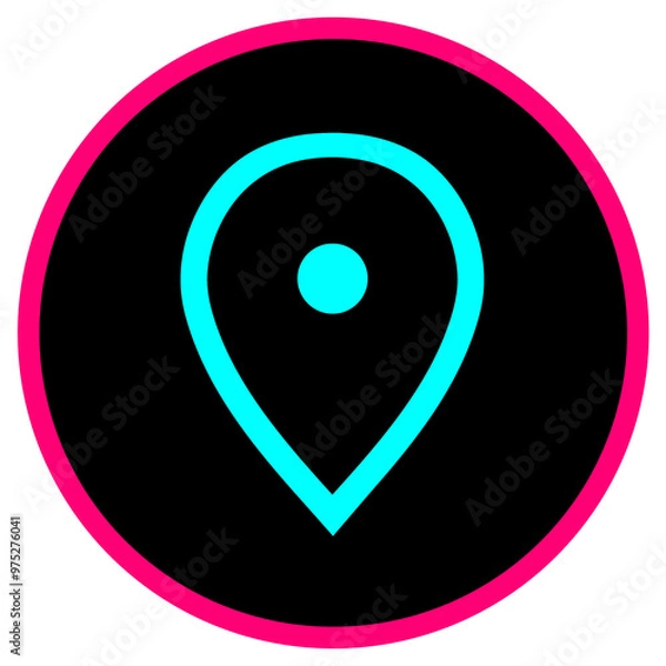 Fototapeta Tiktok map pointer icon transparent