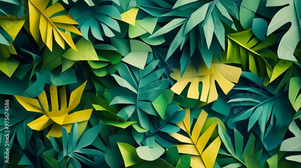 Fototapeta Tropical Origami Foliage