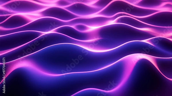 Fototapeta holographic iridescent neon curved wave in motion dark background ,Gradient design element for banners, backgrounds, wallpapers and covers, abstract background with smooth lines