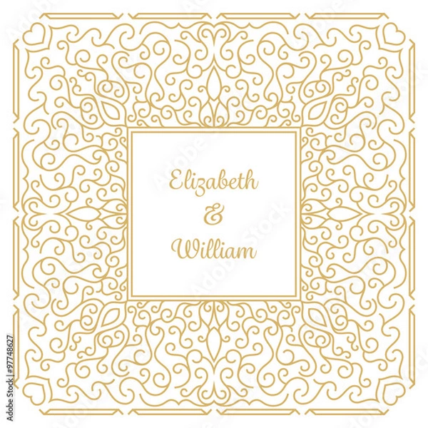 Fototapeta Wedding invitation card template