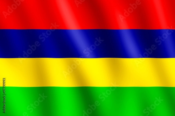 Fototapeta Flag of Mauritius waving in the wind