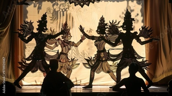 Fototapeta shadow puppet performance wallpaper