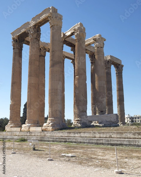 Fototapeta Athens Greece, olympian Zeus ancient temple columns