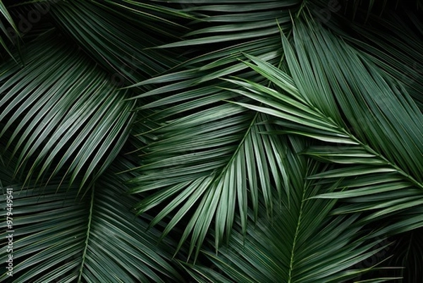 Fototapeta Palm leaves outdoors nature plant.