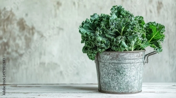 Fototapeta Cabbage in a vintage pot