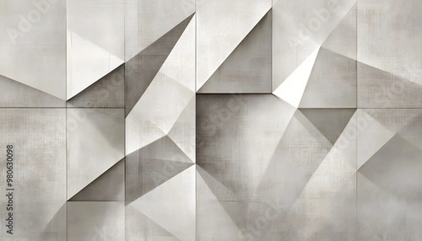 Fototapeta Clean, sharp geometric patterns in neutral tones, giving off a sleek, modern vibe